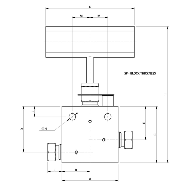 NEEDLE VALVE TWO WAY STRAIGHT, 30K