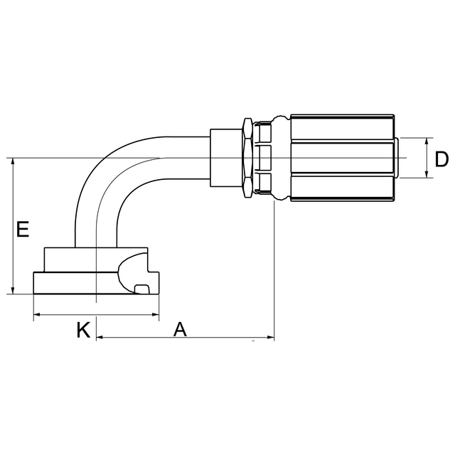 INNSATS ONE PIECE G 3000 PSI SAE FLENS 90°