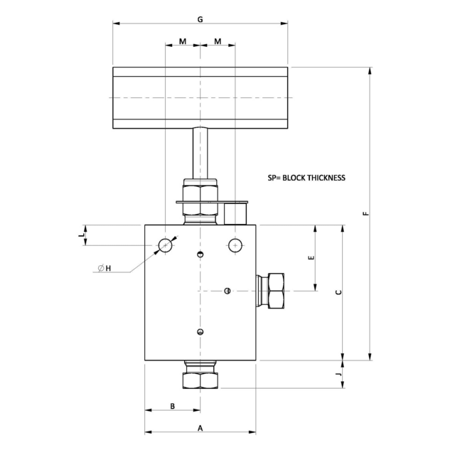 NEEDLE VALVE TWO WAY ANGLE, 60K