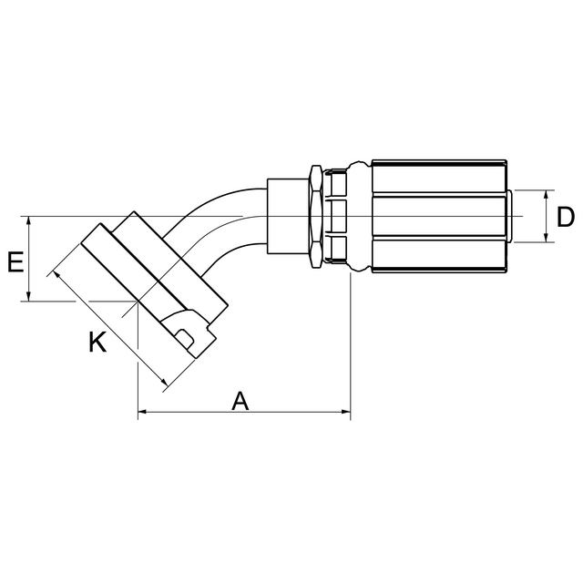 INNSATS ONE PIECE G 3000 PSI SAE FLENS 45°